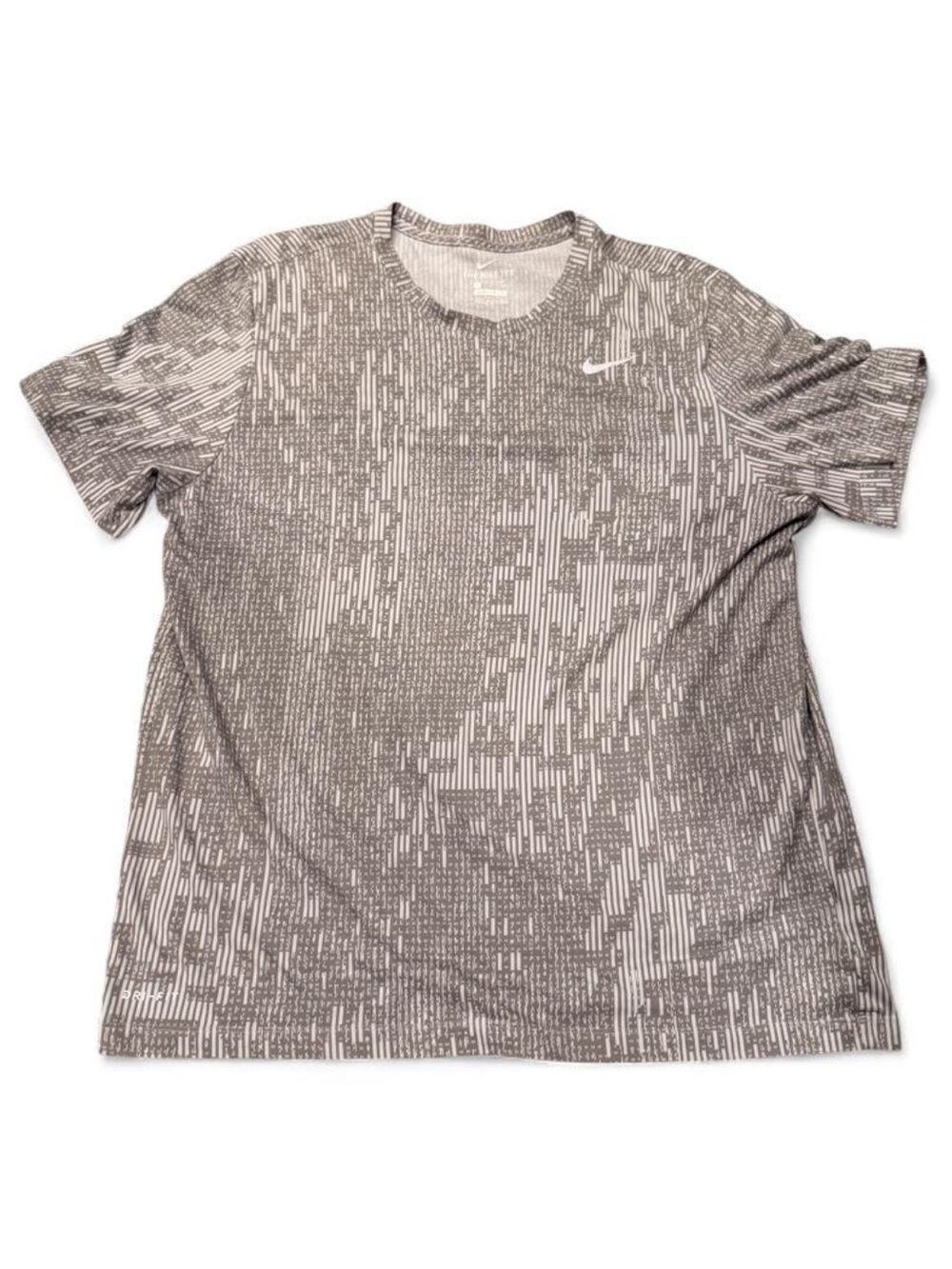 NIKE gray & white digital camouflage Dri-FIT Short Sleeve Tee